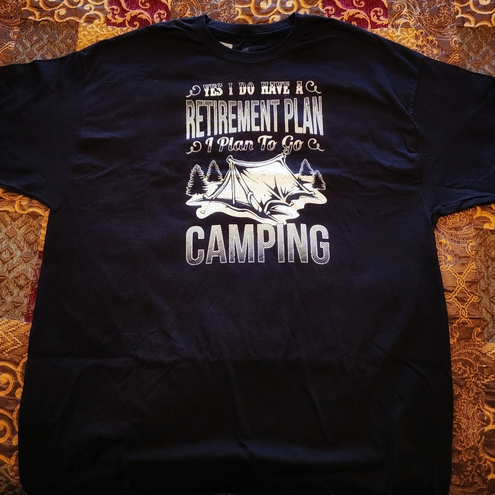Men's 2XL Black Camping T-Shirt